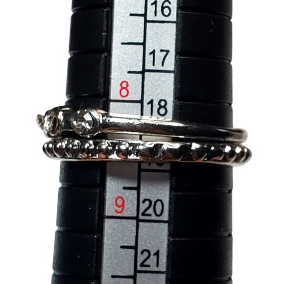 Silver Tone Dainty Stackable Ring Minimalist Basic Sz 8.5 Unsigned - Picture 3 of 5